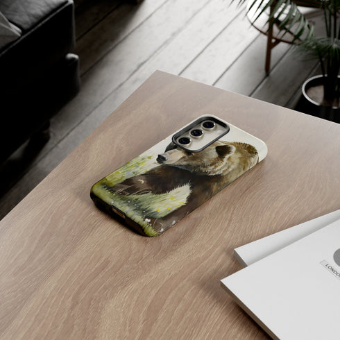 Grizzly Bear in a Field - Impact Resistant Phone Case